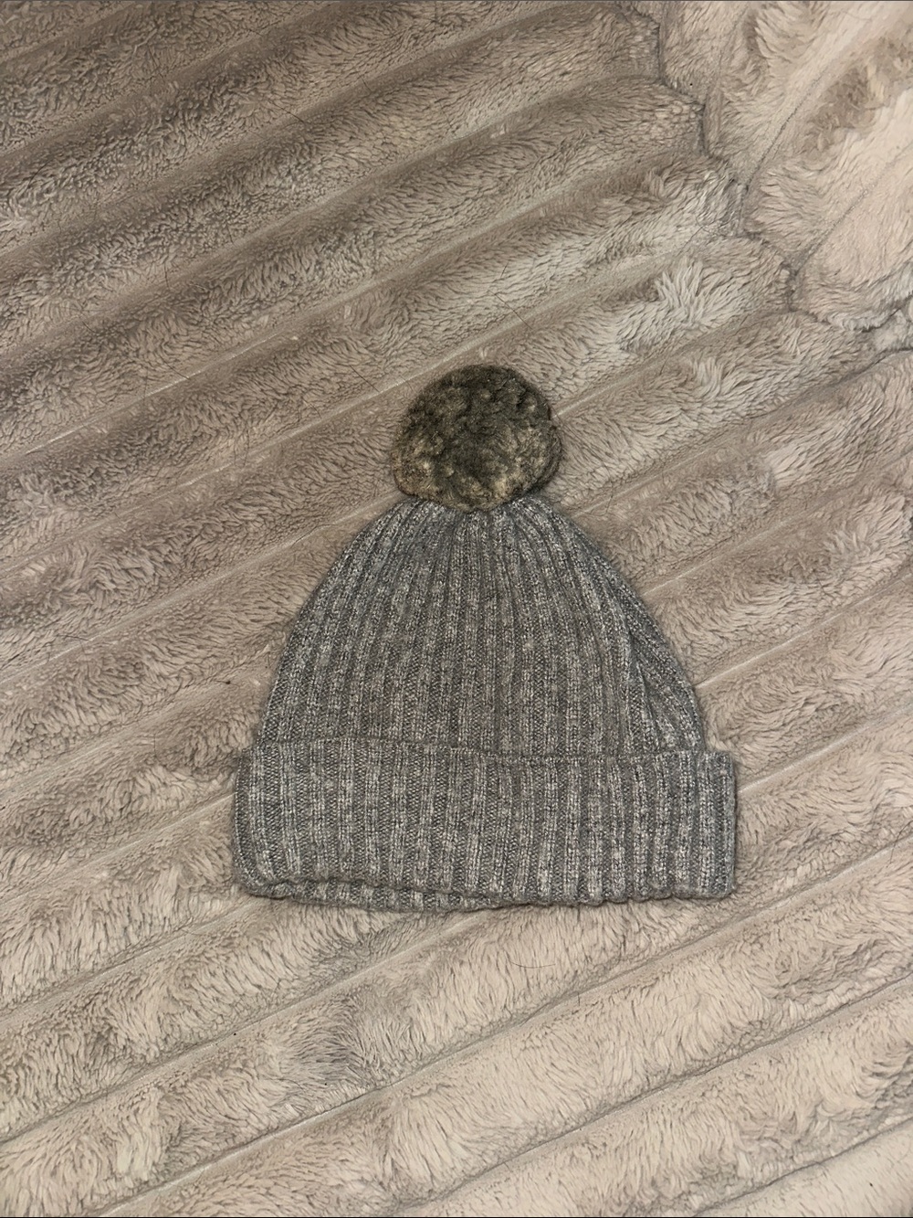 Classic Gray Ribbed Pom Beanie - Women Accessories